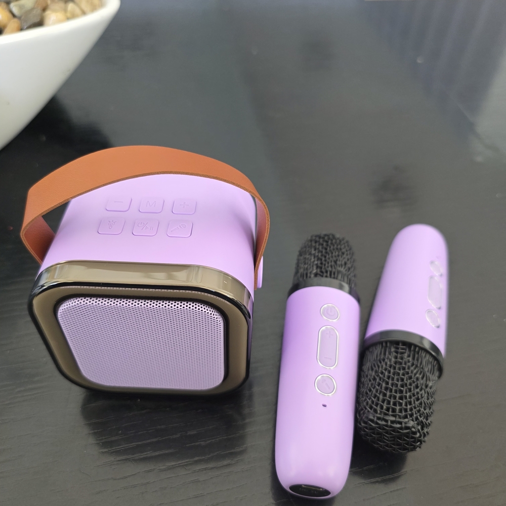 Purple Portable Speaker and Microphone Set